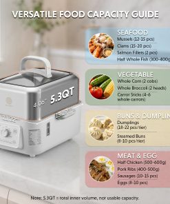 G52 Electric Food Steamer, 5.3QT