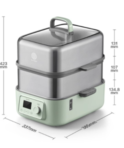 (OPEN BOX) G67 Two-Tier Electric Food Steamer, 14.8QT