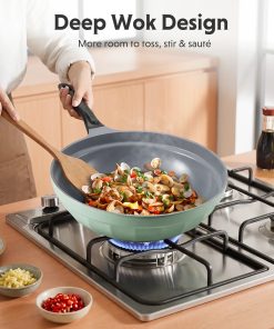 Ceramic Nonstick Wok Frying Pan, 5.7QT