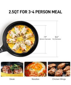 Cast Aluminum Nonstick Frying Pan, 2.5QT