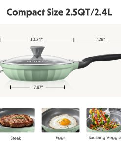 Ceramic Nonstick Frying Pan, 2.5QT