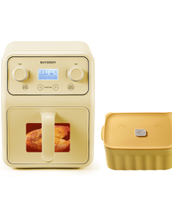 Air Fryer with Ceramic Lunch Box, Yellow - Bundle Offer