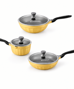 Chef's Ceramic Nonstick Cookware Set - Mellow Yellow