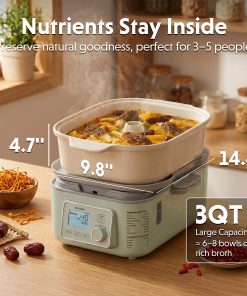 Waterless Ceramic Steam Pot, 3QT