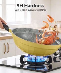 Ceramic Nonstick Wok Frying Pan, 5.7QT