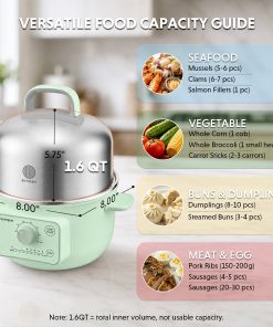 G32 Mini Electric Food Steamer with Ceramic Steaming Plate - Bundle Offer