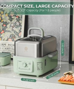 G52 Electric Food Steamer with Waterless Ceramic Steam Pot - Bundle Offer
