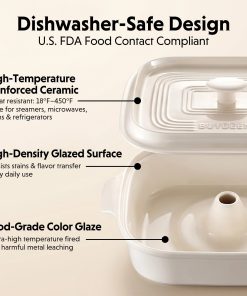 G52 Two-Tier Electric Food Steamer with Waterless Ceramic Steam Pot - Bundle Offer