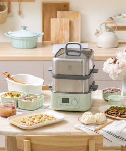 (OPEN BOX) G67 Two-Tier Electric Food Steamer, 14.8QT