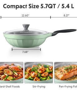 Ceramic Nonstick Wok Frying Pan, 5.7QT