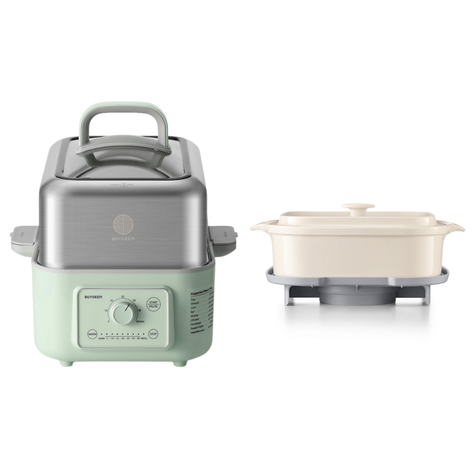 sm-image-7776105c8914f13d17065249 G52 Electric Food Steamer with Waterless Ceramic Steam Pot - Bundle Offer