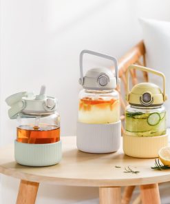 Pop-up Straw Glass Bottle