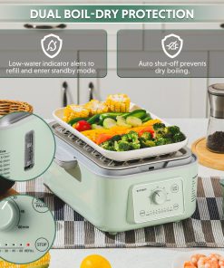 G52 Electric Food Steamer with Ceramic Steaming Plate - Bundle Offer