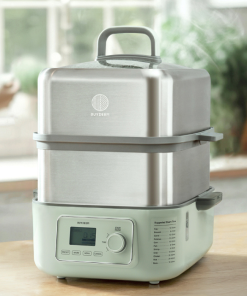G67 Two-Tier Electric Food Steamer with Waterless Ceramic Steam Pot - Bundle Offer