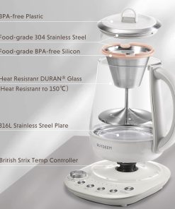 (OPEN BOX) K156 Multi-function Tea and Coffee Maker 1.5L, Oat White