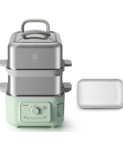 G52 Two-Tier Electric Food Steamer with Ceramic Steaming Plate - Bundle Offer
