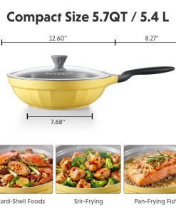 Ceramic Nonstick Wok Frying Pan, 5.7QT