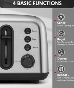 DT440 Retro 4-Slice Metal Toaster