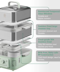 (OPEN BOX) G52 Two-Tier Electric Food Steamer, 10.6QT