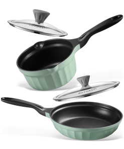 Cast Aluminum Nonstick Frying Pan & Saucepan - Bundle Offer