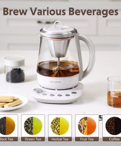 (OPEN BOX) K156 Multi-function Tea and Coffee Maker 1.5L, Oat White