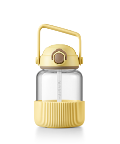 Pop-up Straw Glass Bottle