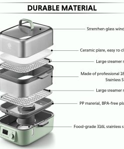 G67 Two-Tier Electric Food Steamer, 14.8QT