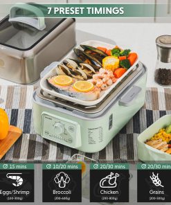 G52 Two-Tier Electric Food Steamer with Ceramic Steaming Plate - Bundle Offer