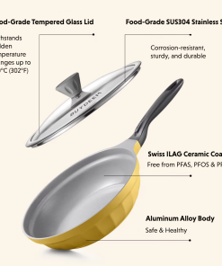 Ceramic Nonstick 3.6QT Frying Pan & Saucepan - Bundle Offer