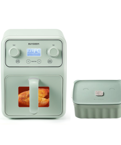 Air Fryer with Ceramic Lunch Box, Green - Bundle Offer