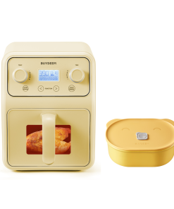 Air Fryer with Ceramic Lunch Box, Yellow - Bundle Offer