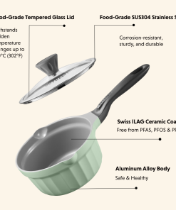 Ceramic Nonstick 3.6QT Frying Pan & Saucepan - Bundle Offer