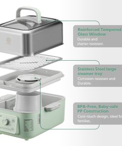 (OPEN BOX) G52 Electric Food Steamer, 5.3QT