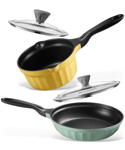 Cast Aluminum Nonstick Frying Pan & Saucepan - Bundle Offer