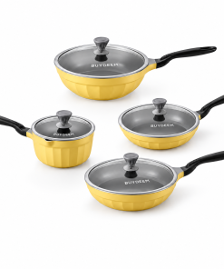 Family Ceramic Nonstick Cookware Set - Mellow Yellow
